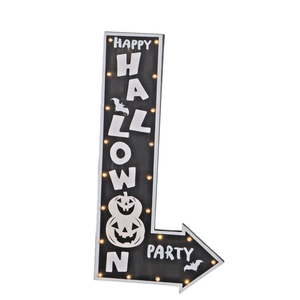 Happy Halloween Party LED Light Up Arrow Sign 36